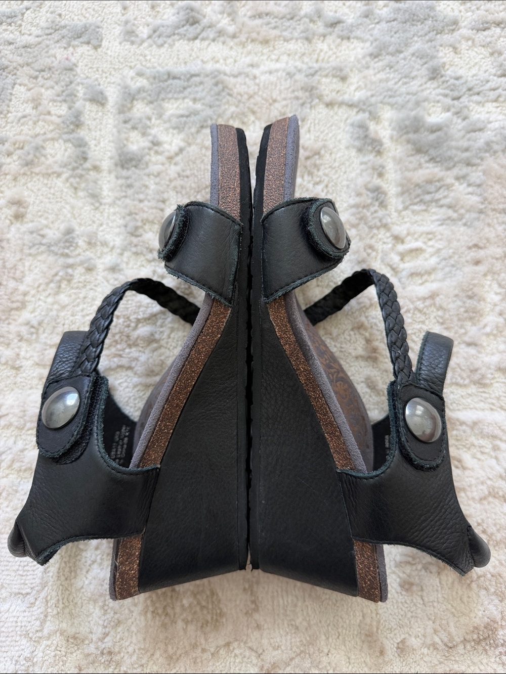 Aetrex Black Braided-Strap Women's Sandals - Picture 4 of 6